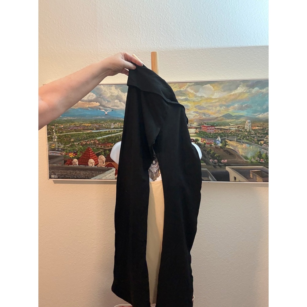 Pink Victoria's Secret Yoga Pants Women Black Flare Glitter Logo NWT
